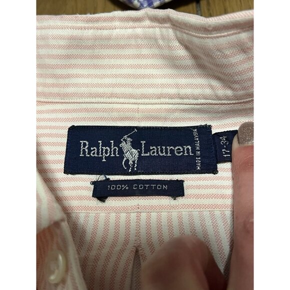 Ralph Lauren Shirt  Men Size 17-34 Striped Long Sleeve Button Up Classic Preppy - Picture 3 of 16